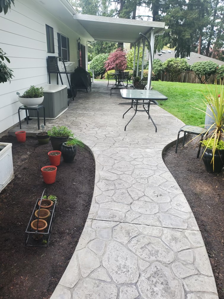 Concrete patio installation in the Portland area