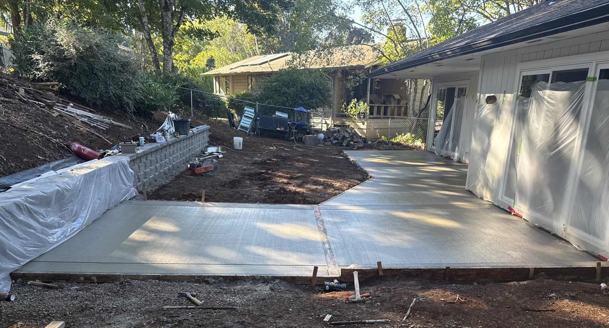 Brush finish patio area — Concrete Patios by Oregon Concrete Company